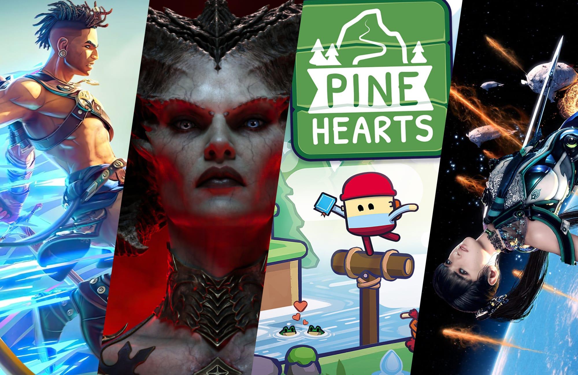 Article featured image showing 4 sections: man performing magic jump attack, a demonic face an outdoorsy bean character, woman backflipping in space